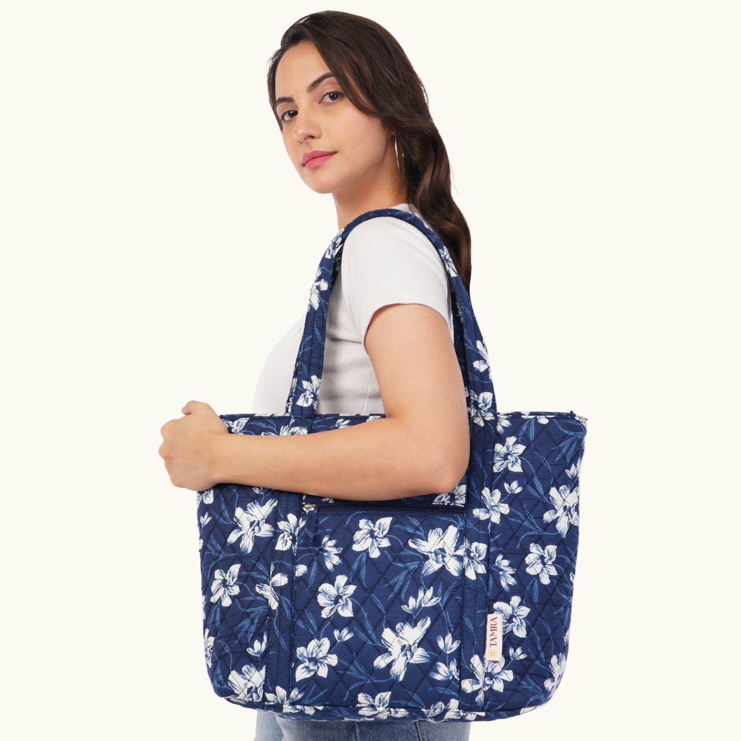 Indigo Blossom Tote Bag