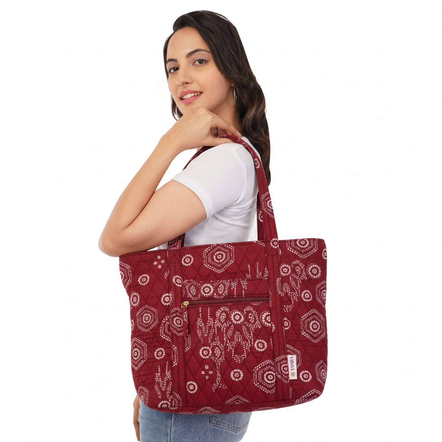 Maroon Elegance Tote Bag