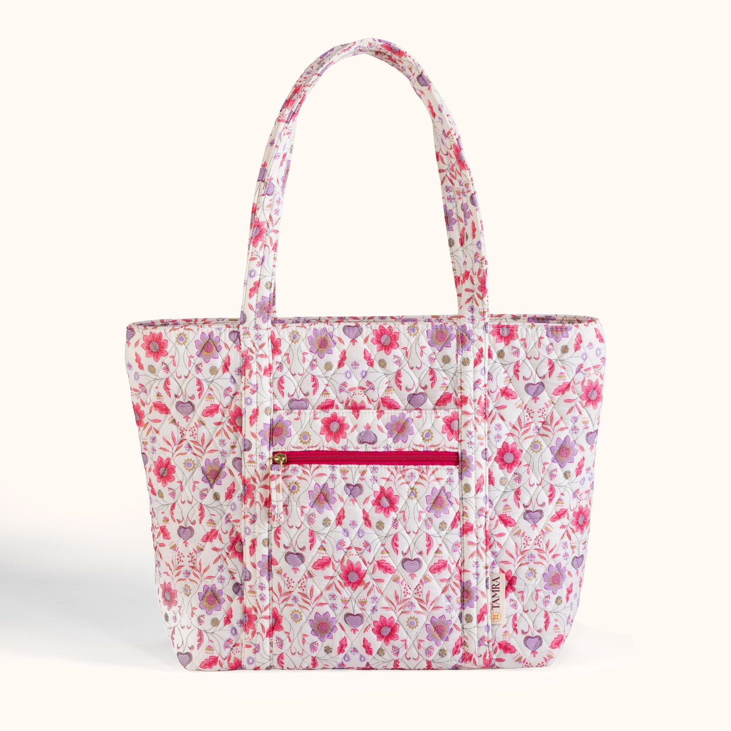 Floral White Tote Bag