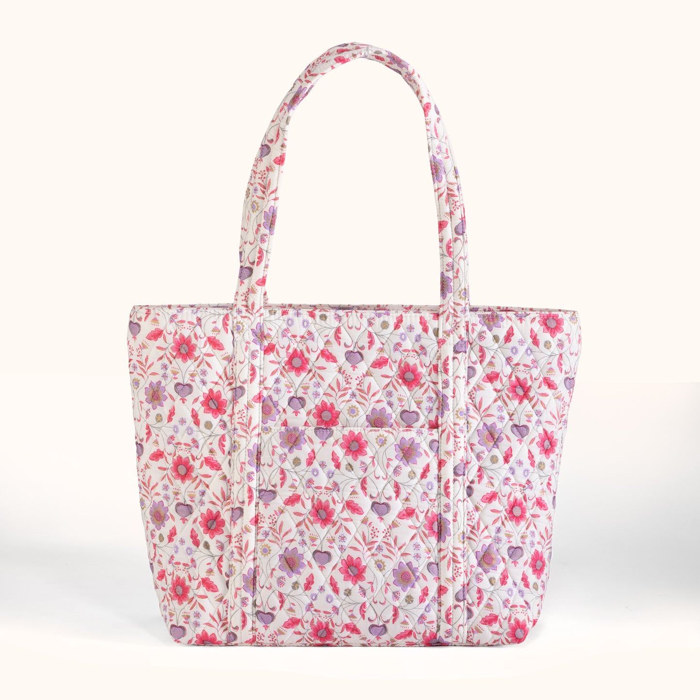 Floral White Tote Bag