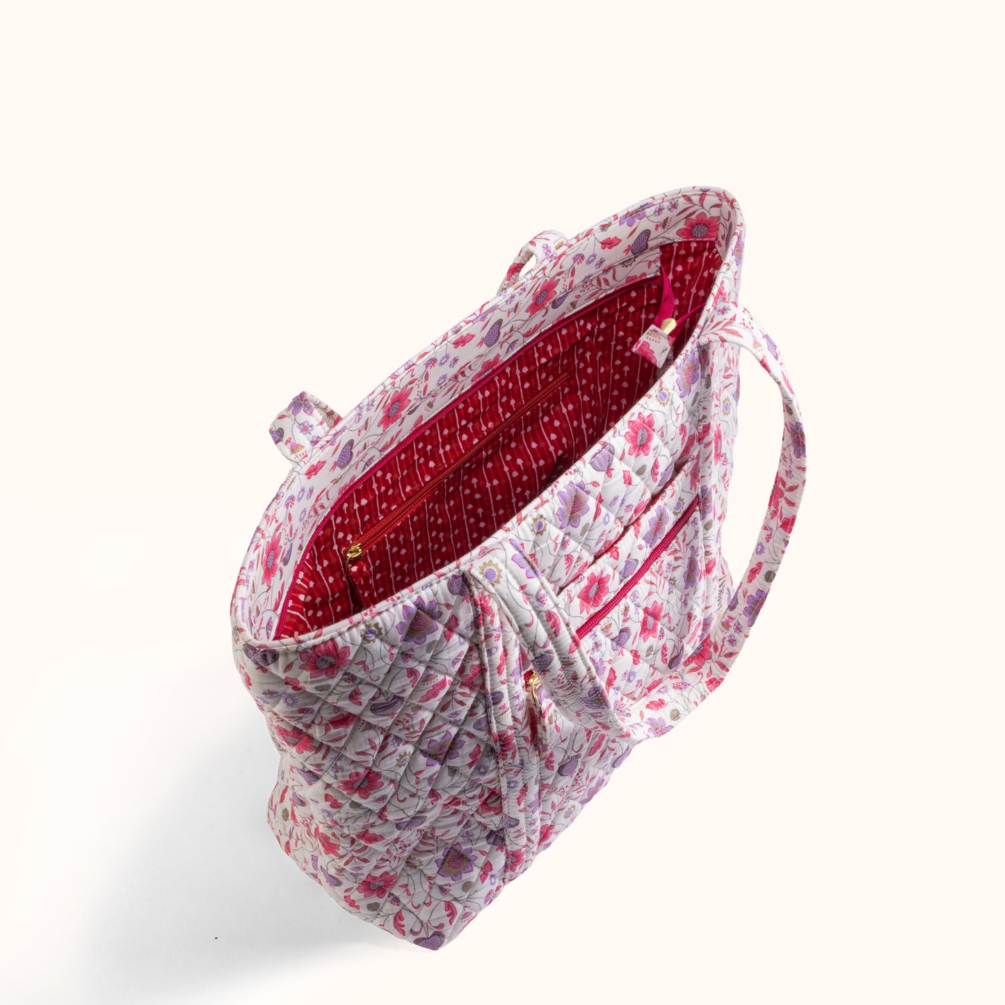 Floral White Tote Bag
