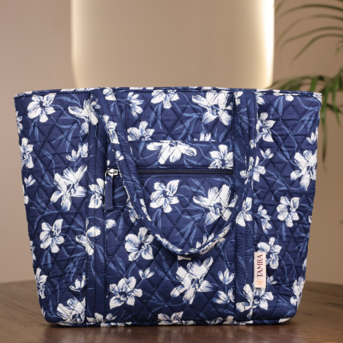 Indigo Blossom Tote Bag