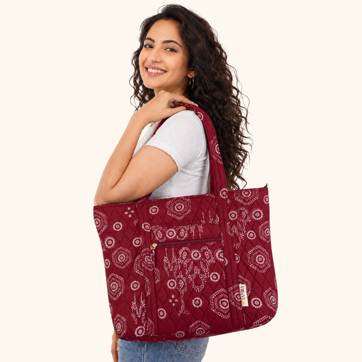 Maroon Elegance Tote Bag