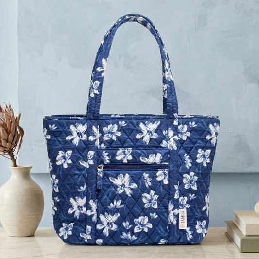 Indigo Blossom Tote Bag