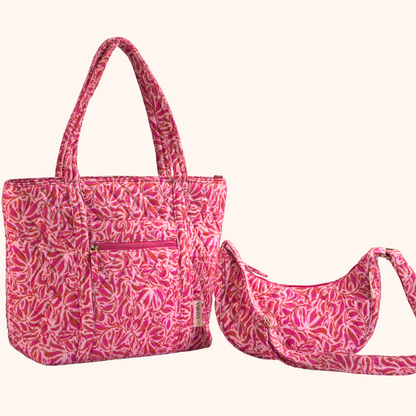 Berry tote + moon sling combo