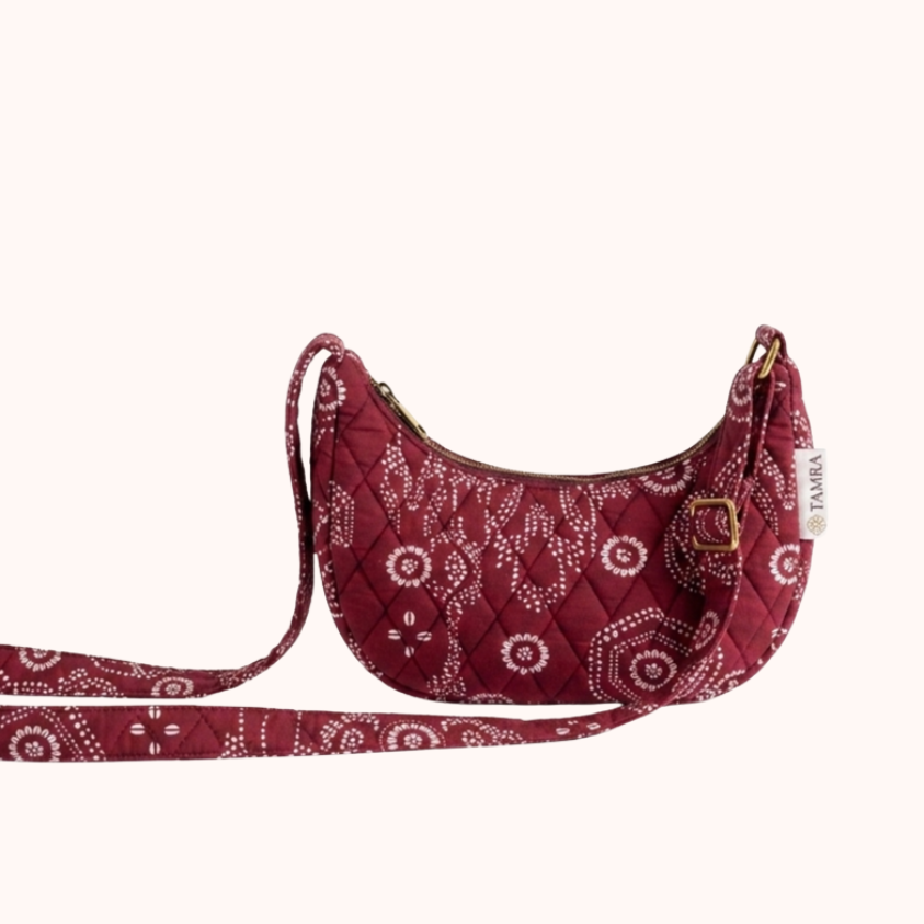 Maroon Elegance tote + moon sling combo