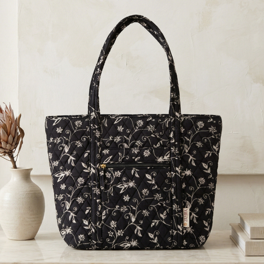 Midnight Black Tote Bag
