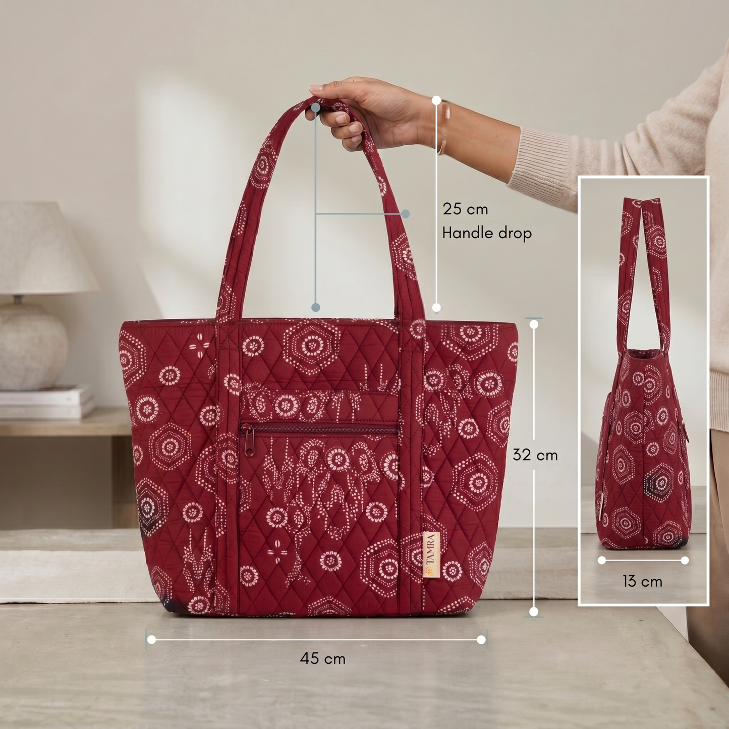Maroon Elegance Tote Bag