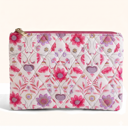 Floral White Mini Pouch