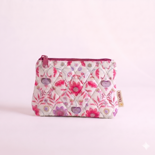 Floral White Big Pouch