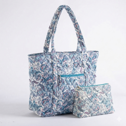 Blue Mist Tote + Pouch Combo