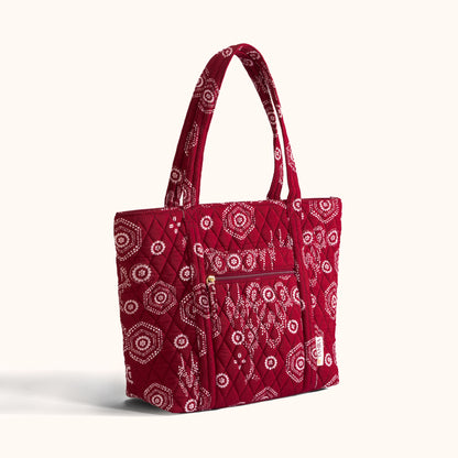 Maroon Elegance Trolley Tote Bag
