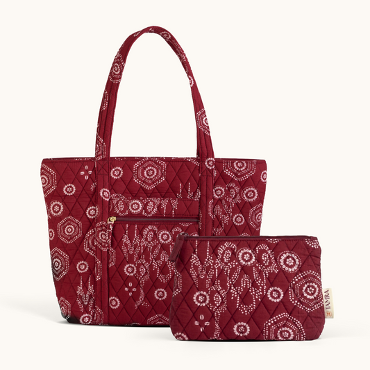 Maroon Elegance Tote + Big Pouch Combo
