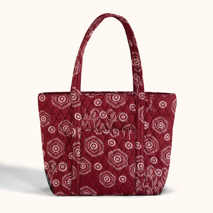 Maroon Elegance Trolley Tote Bag