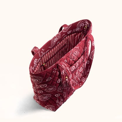 Maroon Elegance Trolley Tote Bag