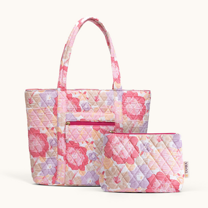 Pink Bloom Tote + Big Pouch Combo