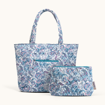 Blue Mist Tote + Pouch Combo