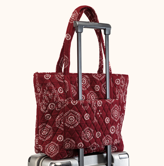 Maroon Elegance Trolley Tote Bag