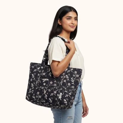 Midnight Black Tote Bag