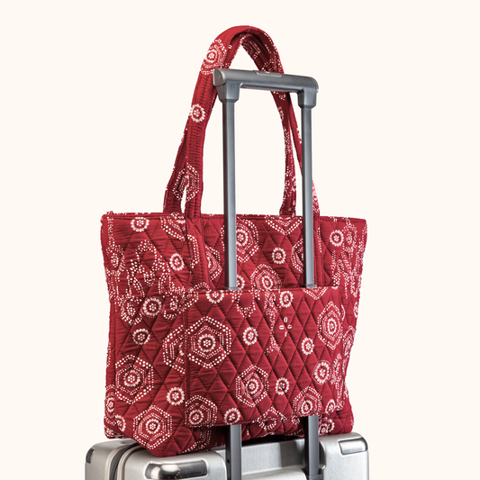 Maroon Elegance Trolley Tote Bag