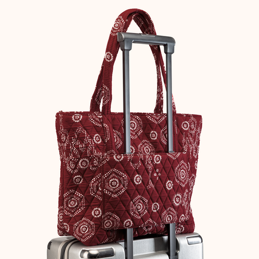 Maroon Elegance Trolley Tote Bag
