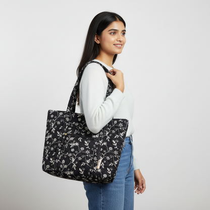 Midnight Black Tote Bag